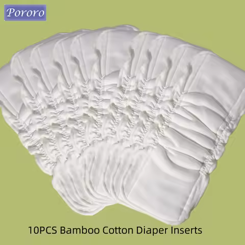 Pororo 10pcs Reusable Washable Inserts Boosters Liners for Pocket Cloth Nappy Diaper Pads Bamboo Cot