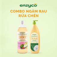 Combo Nước Ngâm Rau 1L Và Nước Rửa Bát Sinh Học 850ml ENZYCO