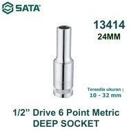 Deep SOCKET 1/2" inch DEEP SOCKET 24 MM DR.6PT 13414 SATA TOOLS