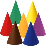 7 Pcs Felt Cone Gnome Hats: Christmas Elf Hat Unisex Dwarf Costume Hats for Christmas Halloween Birt