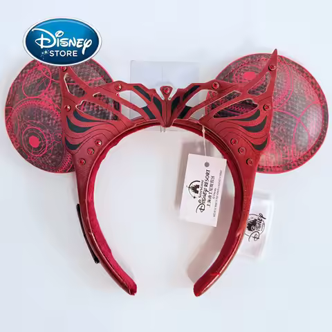 Disney Parks Wanda Vision Scarlet Witch Minnie Ears Headband - Red Magic Pattern Cosplay Hair Access