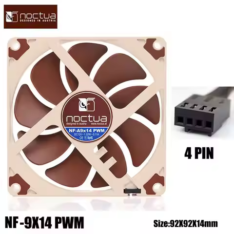 Noctua NF-A9x14 PWM/Black 9cm Fan (SSO Magnetically Stable Bearing/Thin CPU Fan/4-Pin Chassis Fan) 1