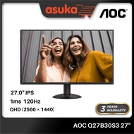 AOC Q27B30S3 27" QHD 120Hz 1ms IPS Monitor (DP 1.4x1, HDMI 2.0x1)