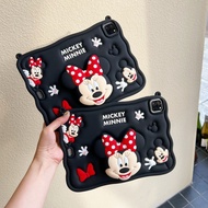 Portable Telescopic Bracket Colorful 3D Minnie Silicone+PC Tablet Protective Case,For iPad mini 1~7,