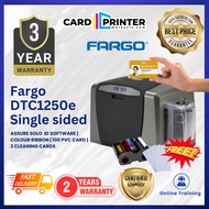 Fargo DTC1250e Single Side USB ID Card Printer Free Ribbon MCKO+ Cleaning Kit+PVC Card+Software
