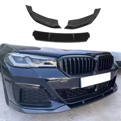 For BMW 5 Series G30 2021-2023 FD Style Front Bumper Lip Splitter 3 Piece Front Chin Spoiler Carbon 