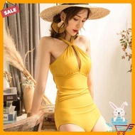 (Vietnam) 1-piece Bikini Women Beach Swimwear Set (Set Of 2 Jumpsuits) 8090 I Trang Miu Gym