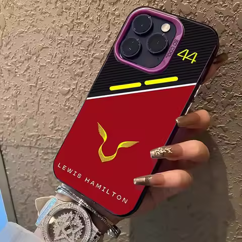 Lewis Hamilton Ferrari Formula 1 Team Phone Case IMD Color Silver Shell For IPhone 16 15 14 13 12 11
