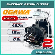 Agrishop OGAWA Backpack Brush Cutter BG430TK | Recoil Starter 42.7cc 1.5kW 2-Stroke Gasoline Engine 