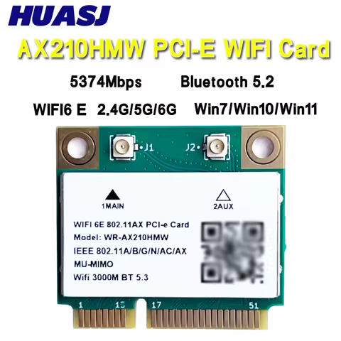 Tri Band 5374Mbps WiFi 6E 802.11ax/ac AX210HMW AX200HMW/AC7265 Mini PCI-E MU-MIMO 2x2 Wifi module Wi