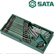SATA 09906 30PCS Metric Combination Wrench and Hex Key Tray Set(CLEAR STOCK)