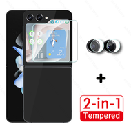 2To1สำหรับ Samsung Galaxy Z Z Flip5ฝาหลังกล้องกระจกเทมเปอร์ Samsun Z Flip 5 Flip5 ZFlip 5 Galaxy Z พลิก5 5G 2023ฟิล์มปกป้องหน้าจอ
