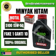 100% ORIGINAL MOTUL OIL MINYAK HITAM 4T 5100 15W-50 SEMI FULL SYNTHETIC MOTOR OIL 4 STROKE