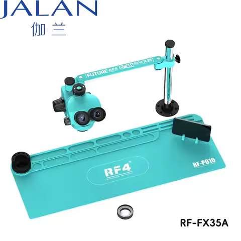 RF4 RF-FX35A Trinocular Microscope with Free Swing Bracket Arm and Base,10X-200X Zoom, 7-50x HD Came