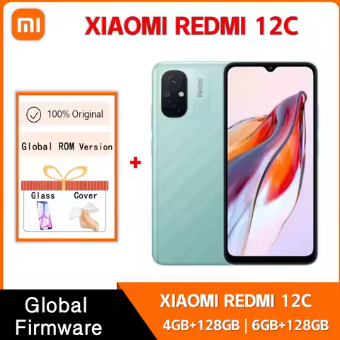 Original Xiaomi Redmi 12C 4G Mobile Phone 6GB 128GB 5000mAh High-capacity Battery Helio G85 Octa Cor