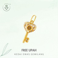 [Kedai Emas Gemilang] 3002382 Key Gold Pendant (2.81Cm) (1.97G) [916 Gold]