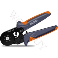 Tool set crimp connector, self-adjusting hexagonal ratchet file terminals, crimping kit with wire te