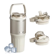 TKK แก้วเก็บความเย็น 700ml สแตนเลส 316 เก็บอุณหภูมิ พร้อมหลอดดูด แก้วกาแฟเคลือบเซรามิก มีหูจับ