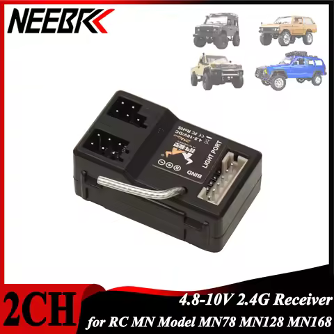 2CH 2.4G Receiver 4.8-10V DC LED Light Port for 1/12 RC Crawler Car MN82 MN82 MN78 MN99 MN128 MN168 