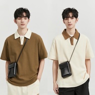 【From Perak】ProMan Korean Style Polo shirt Short Sleeve Waffle Fashion and leisure M-3XL baju polo l