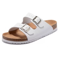 BIRKENSTOCK 100% Asli Kulit Coklat Gelap Boston Sandal Jepit Lelaki / Wanita Klasik