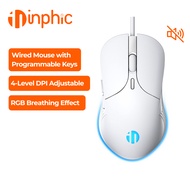 Inphic B1 Wired Gaming Mouse 200-8800DPI Ergonomic 6 Buttons Macro Programmable Optical Mice Silent 