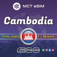 Cambodia eSIM 3-10GB Total Usage - Receive eSIM QR Code on the same day