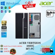 ACER VERITON S2660G MT INTEL CORE i5-9400 2.90GHz INTEL CORE i5-9400 2.90GHz 8GB RAM 256GB SSD