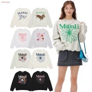 2025 unisex long-sleeved t-shirt Round neck sweatshirt Floral pattern Made of 100% cotton 320gsm thi