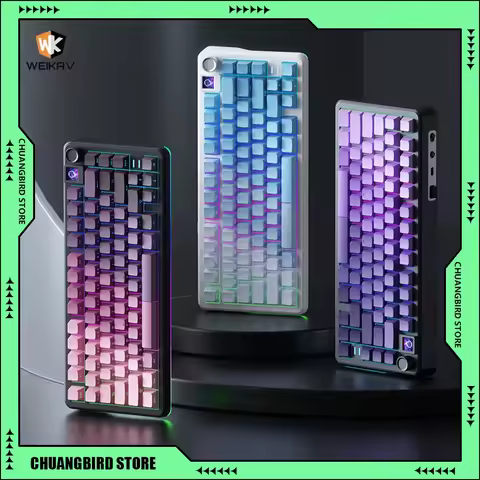 Weikav Wk75 Mechanical Keyboard Wireless Tri-Mode Customized Hot Swap RGB Screen E-sports Gaming Key