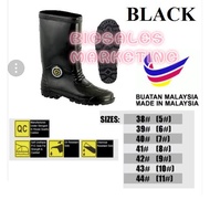 safety boot safety shoes kasut perempuan #6000 KORAKOH Black Safety Rubber Boot / Kasut Boot Getah
