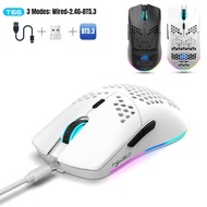 New Three-Mode Wireless Mouse 2.4G/Wired/BT5.3 Hole Mouse 36dpi Rechargeable Game Mouse