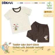 Dokma DT113 Short-Sleeved Shirt Set Children Bamboo Fiber Cloth (6-9M 9-12M 12-18M 18-24M 24-36M)
