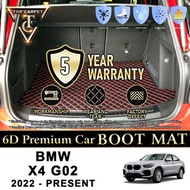 Top Carpet BMW X4 G02 ( 2022 - PRESENT ) Car Boot Mat PU Leather Cargo Mat Trunk Carpet Boot Liner K