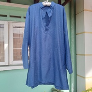 Baju Melayu Blue XL Preloved Top Only