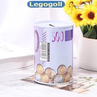 Legogoll Tinplate Cylinder Piggy Bank Euro Dollar Picture Box Household Saving Money Box New