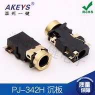 10pcs 3.5mm Headphones Jack Pj-342h Undermount Board with Head 6 Feet Patch Gold-Plated Undermount B