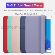 Huawei MediaPad T5 10.1 inch m5 Lite MatePad SE 10.4 2022 T10 10.1 Pro 10.8 MediaPad M6 8.4'' 10.8'' Soft Case Thin Trifold Smart Protective Shell Cover