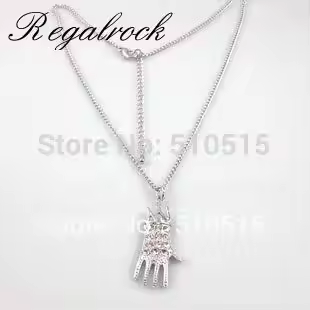 Michael Jackson Glove Necklace MJ Dance Rhinestone Punk Rock Roll Accessories Music Jewelry
