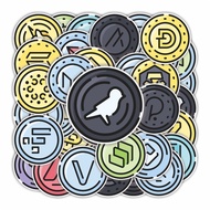 50 PCS Cryptocurrency Flat Stickers Waterproof StickerDesign – Ideal to Protect and Decorate Laptop 