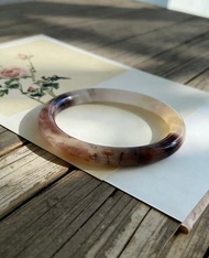 金絲玉紫羅蘭佘太翠手鐲玉鐲禮盒裝