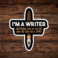 1PC 3Inch I'm A Writer Sticker For Laptops, Notebooks, Water Bottles, Phone Cases, A Witty And Charm