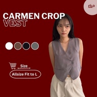 Carmen Vest 730 - Women's Crop Top Vest - Sleeveless Top Vest - V-neck Halter