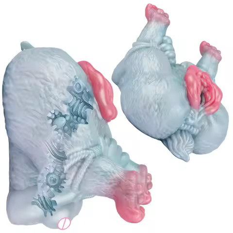 GEEBA Fantasy Animal Wolf Silicone Male Masturbator Silicone Masturbation Cup Realistic Vagina Strok