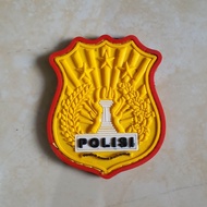 patch rubber logo tibrata polisi kuning - polri - police - rubber patch polisi - tempelan emblem kar