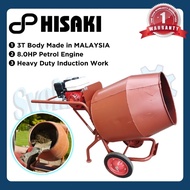 HISAKI MALAYSIA 3 Tons Concrete Mixer With EIKO JAPAN 8HP 4-Stroke Gasoline Engine/Mesin Bancuh Sime