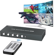 Computer Laptop DVD player HDMI Multiviewer Switch 4 Port 4K Viewing  Quad Multi-Viewer Switcher 4 in 1 Out with Audio E