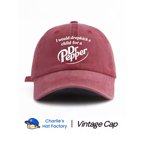 1 pc DR PEPPER Print Washed Baseball Cap, Classic Casual Stylish Vintage Soft Sweatband Adjustable S