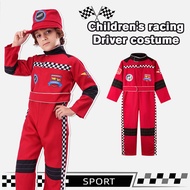 Car Racing Costume for Kids Boys Milestone Racer Jumpsuit With Cap career Dress Up Halloween Red Bla