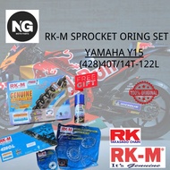 RKM ORING CHAIN SET YAMAHA Y15 (428)40T/14T/122L RANTAI ORING